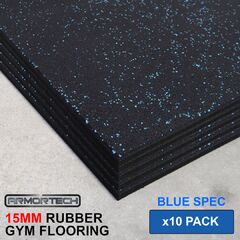 Armortech 10 Pack Blue Spec, Rubber Gym Flooring Mats