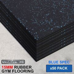 Armortech 50 Pack Blue Spec, Rubber Gym Flooring Mats