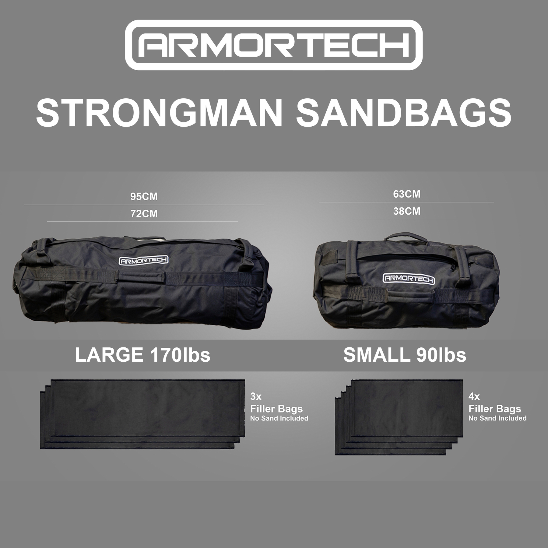 Armortech V2 Heavy Duty Strongman Sandbag Small 90lbs
