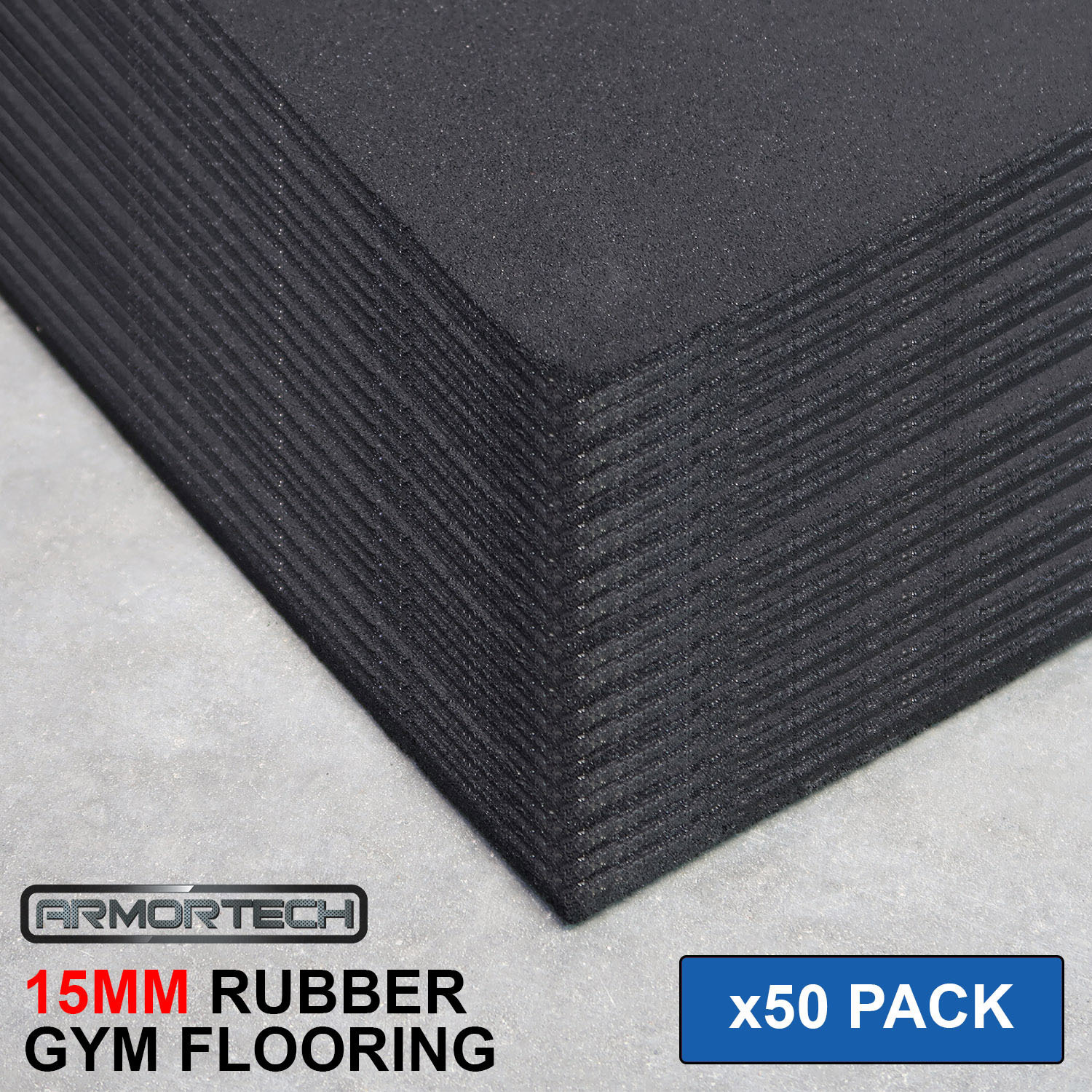 Black Commercial Rubber Flooring 50 Pack