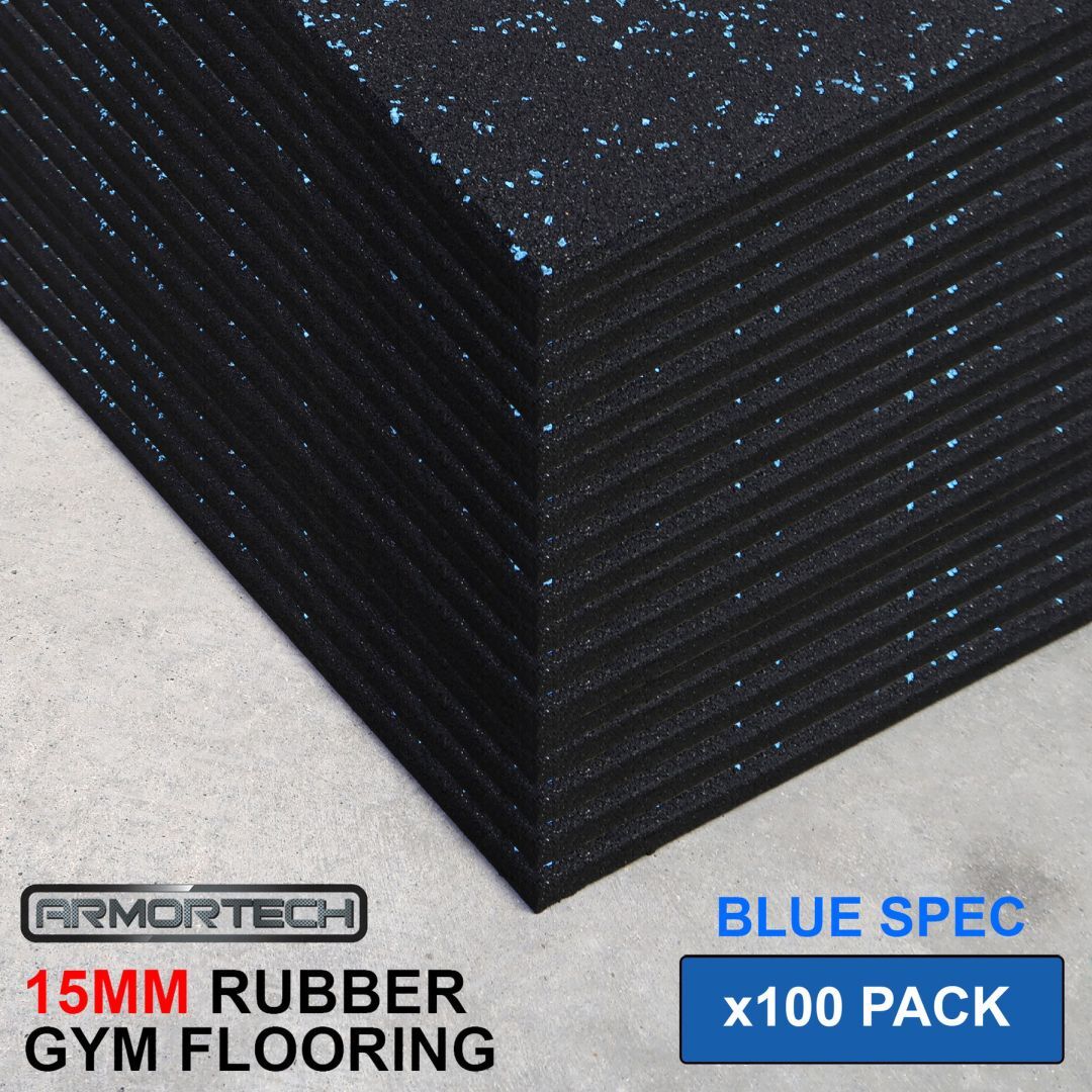 Armortech 100 Pack Blue Spec, Rubber Gym Flooring Mats