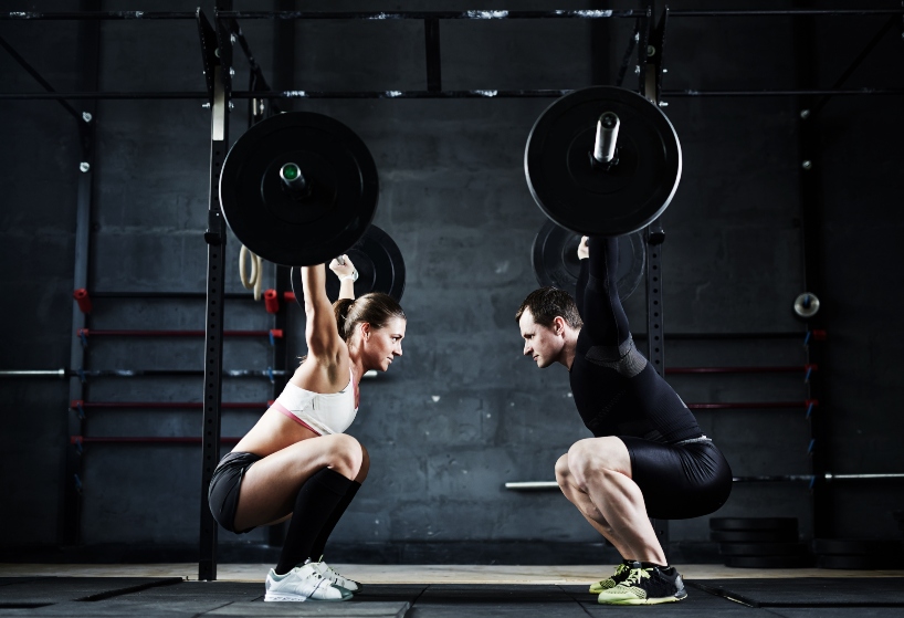 two people working out 