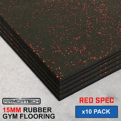 Armortech 10 Pack Red Rubber Gym Flooring Mats