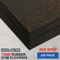 Armortech 50 pack Red Rubber Gym Flooring Mats