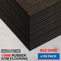 Armortech 100 pack Red Rubber Gym Flooring Mats
