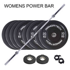 100kg Armortech Women's Bar & Black Bumpers Package