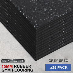 Armortech 25 pack Grey Rubber Gym Flooring Mats